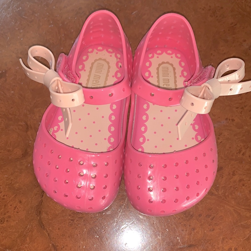 Mini MELISSA pink jellies with bow toddler size 5